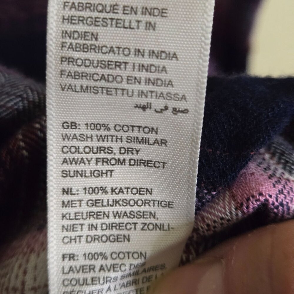 Fatface NWOT Billie Check Skirt Navy Multi Sustainable Cotton Size 14 - Picture 11 of 12